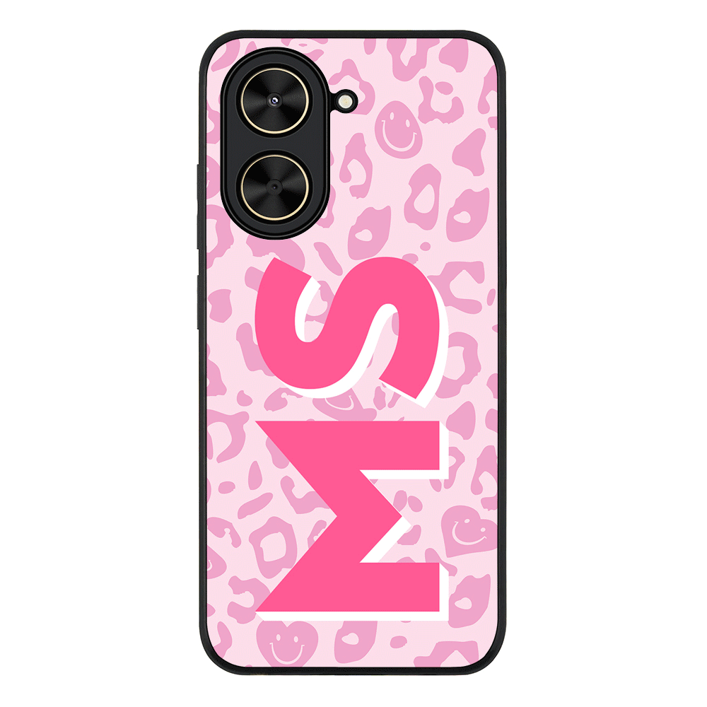Redmi A5 4G / Rugged Black Custom Monogram Initial 3D Shadow Text Seamless Pattern, Phone Case - Redmi - Stylizedd.com