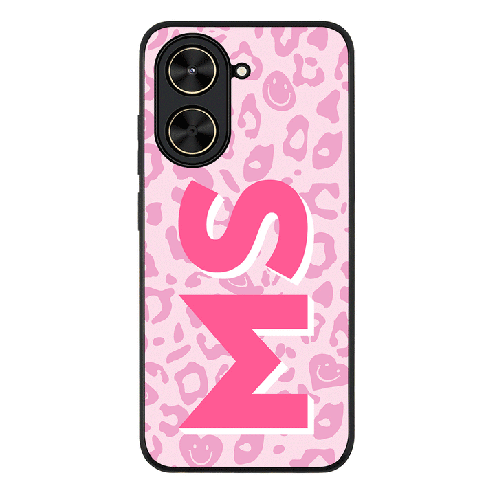 Redmi A5 4G / Rugged Black Custom Monogram Initial 3D Shadow Text Seamless Pattern, Phone Case - Redmi - Stylizedd.com