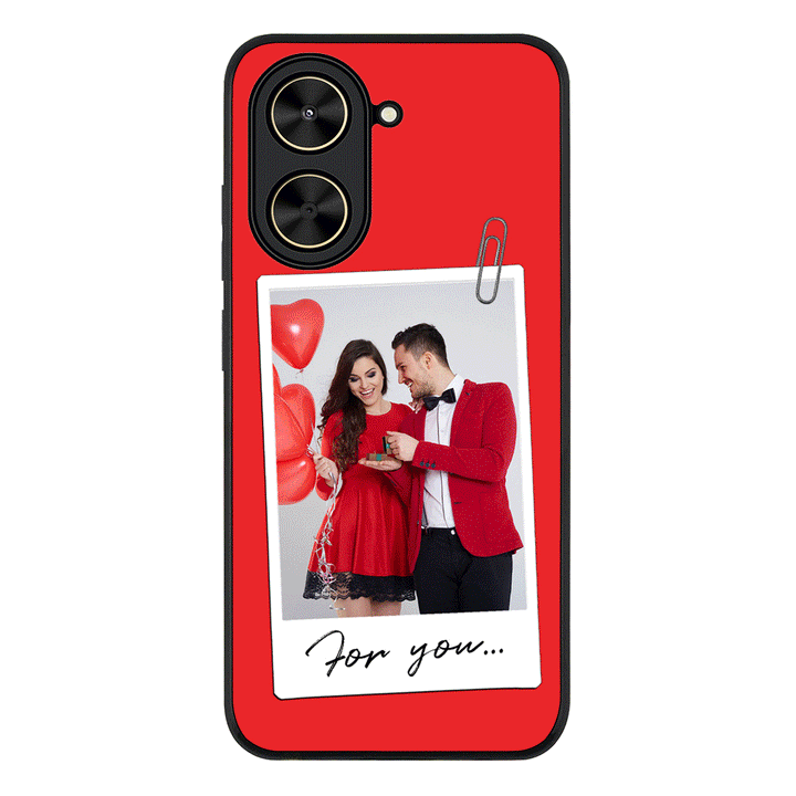 Redmi A5 4G / Rugged Black Personalized Polaroid Photo Valentine, Phone Case - Redmi - Stylizedd.com
