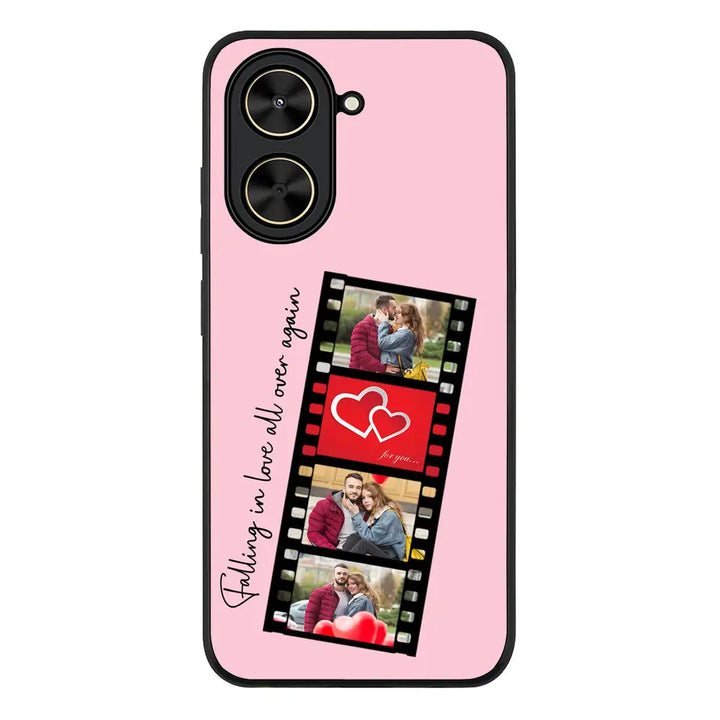 Custom Valentine Photo Film Strips Phone Case - Poco - C71 / Rugged Black - Stylizedd