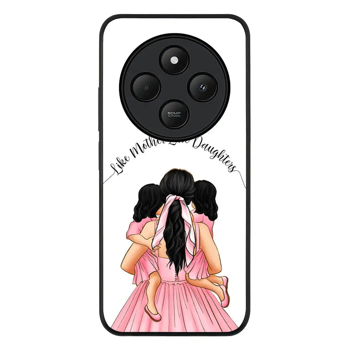 Mother 2 daughters Custom Clipart Text Phone Case - Poco - C75 / Rugged Black - Stylizedd