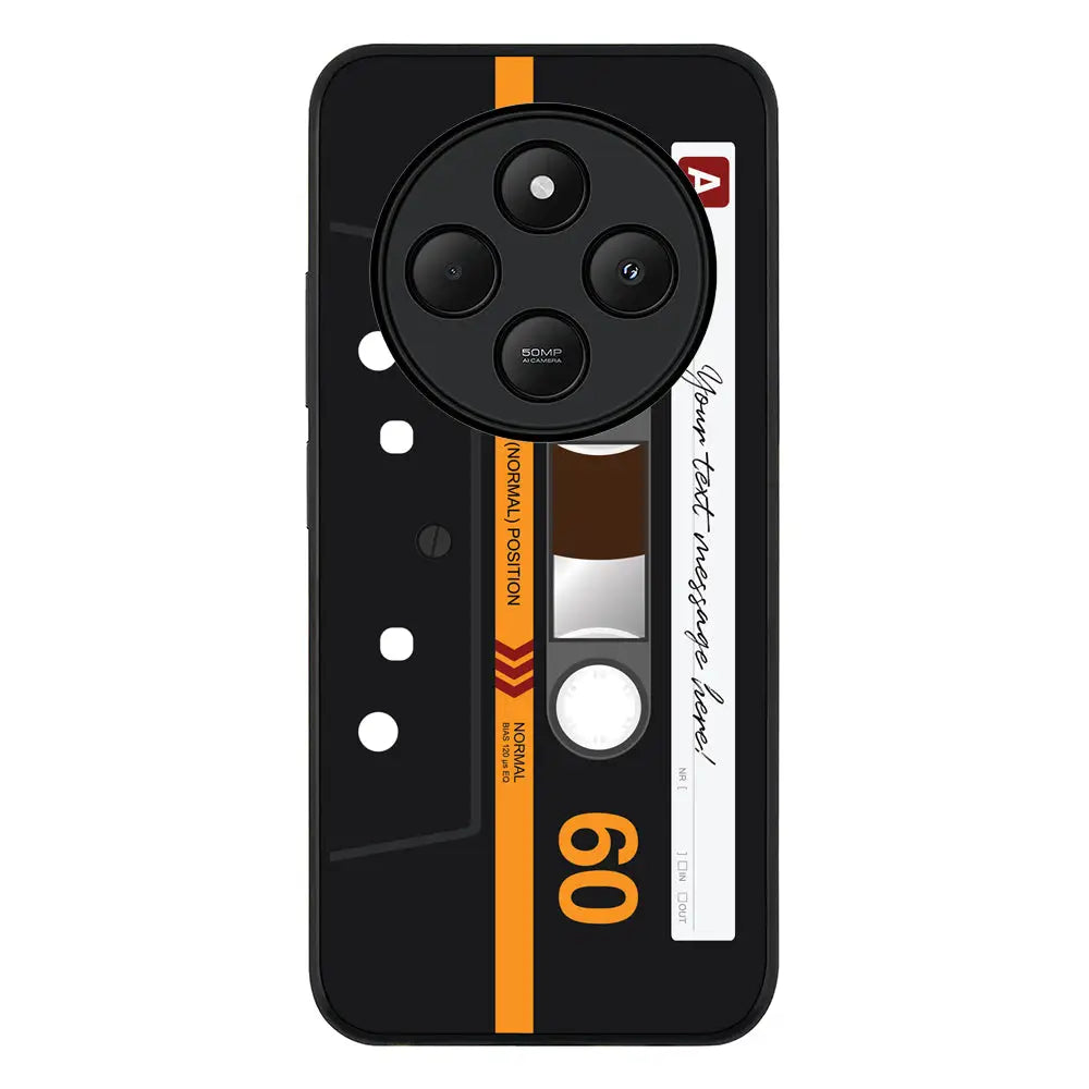 Custom Retro Cassette Tape Phone Case - Poco - C75 / Rugged Black - Stylizedd