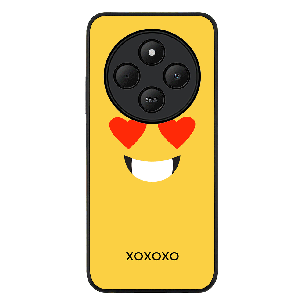 Custom Text Emojis Emoticons Face Phone Case - Poco - C75 / Rugged Black - Stylizedd