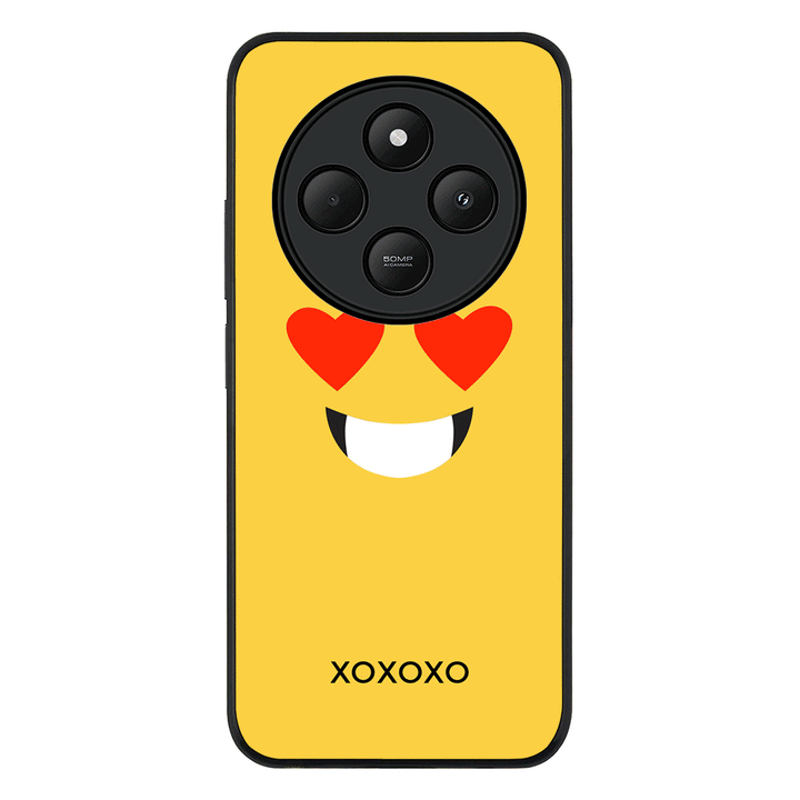 Custom Text Emojis Emoticons Face Phone Case - Poco - C75 / Rugged Black - Stylizedd