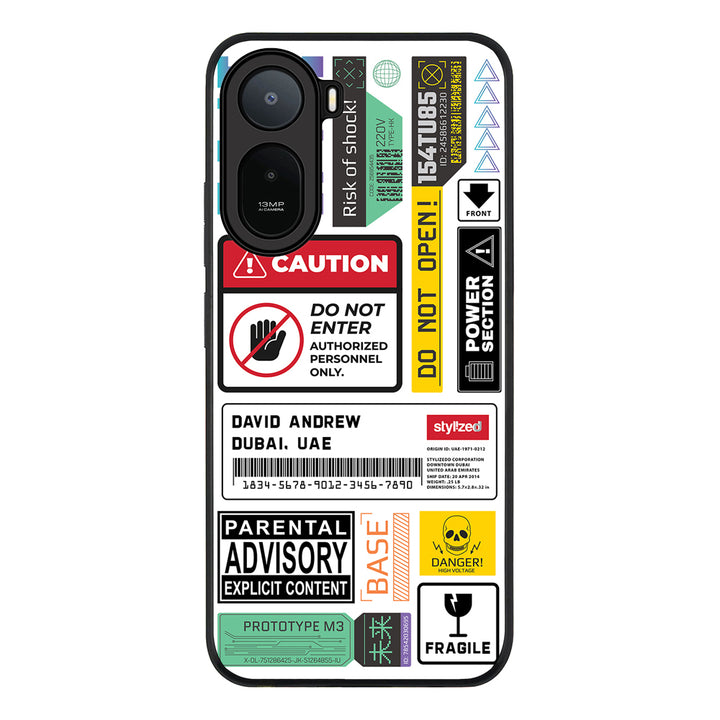 Personalized Name Shipping Label Sticker, Phone Case - Redmi