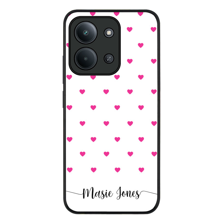 Heart Pattern Custom Text, My Name Phone Case - Poco