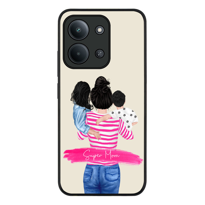 Custom Clipart Text Mother Son & Daughter Phone Case - Poco