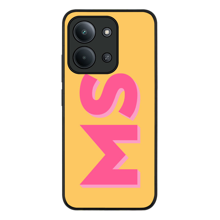 Personalized Monogram Initial 3D Shadow Text Phone Case - Poco
