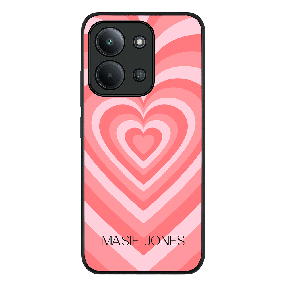 Personalized Name Retro Hearts, Phone Case - Poco
