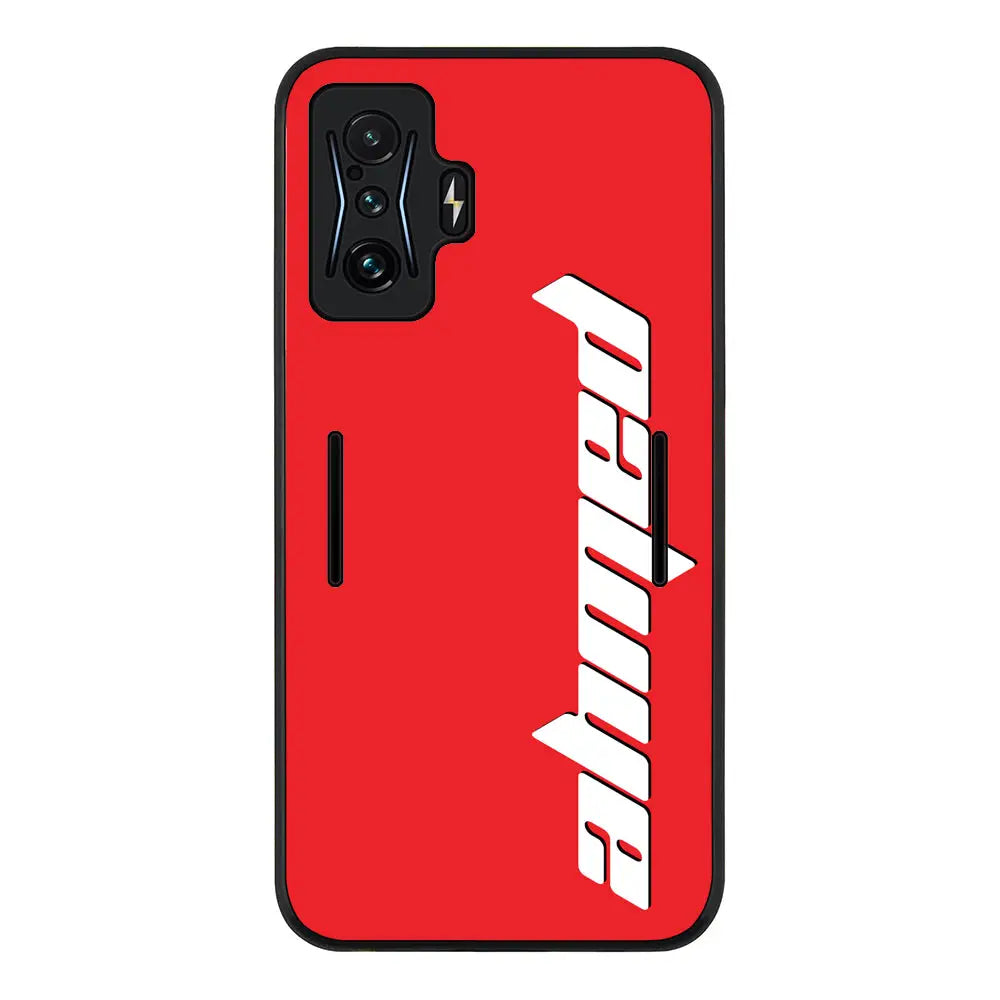 Redmi K50 Gaming / Rugged Black Custom Text, Vertical Name Phone Case - Redmi - Stylizedd.com