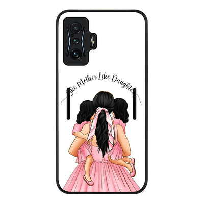 Poco F4 GT 5G / Rugged Black Phone Case Mother 2 daughters Custom Clipart, Text Phone Case - Poco - Stylizedd