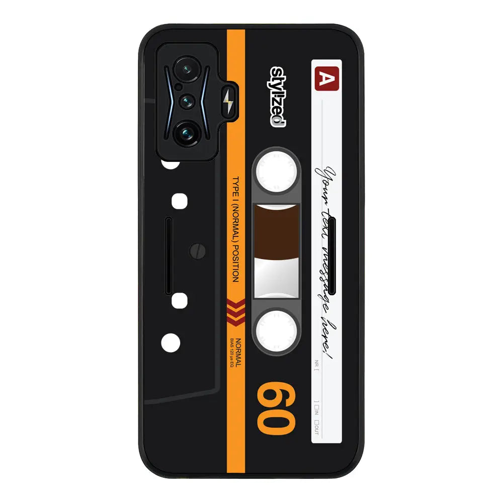 Poco F4 GT 5G / Rugged Black Phone Case Custom Retro Cassette Tape Phone Case - Poco - Stylizedd