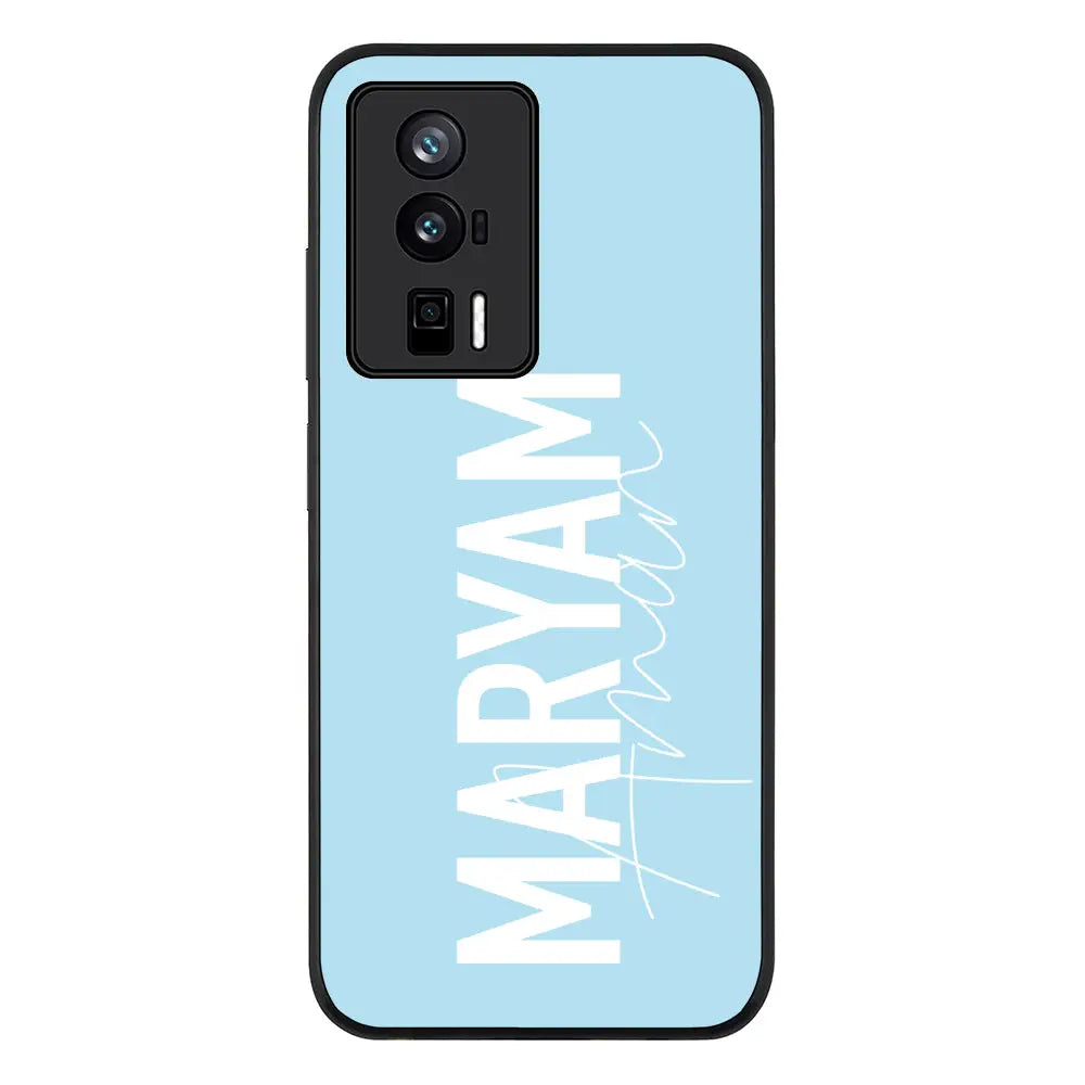 Personalized Name Vertical Phone Case - Poco - F5 Pro 5G / Rugged Black - Stylizedd