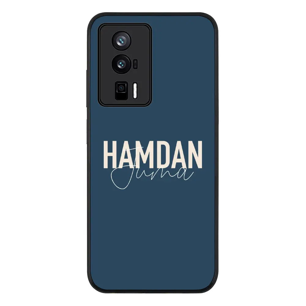 Personalized Name Horizontal Phone Case - Poco - F5 Pro 5G / Rugged Black - Stylizedd