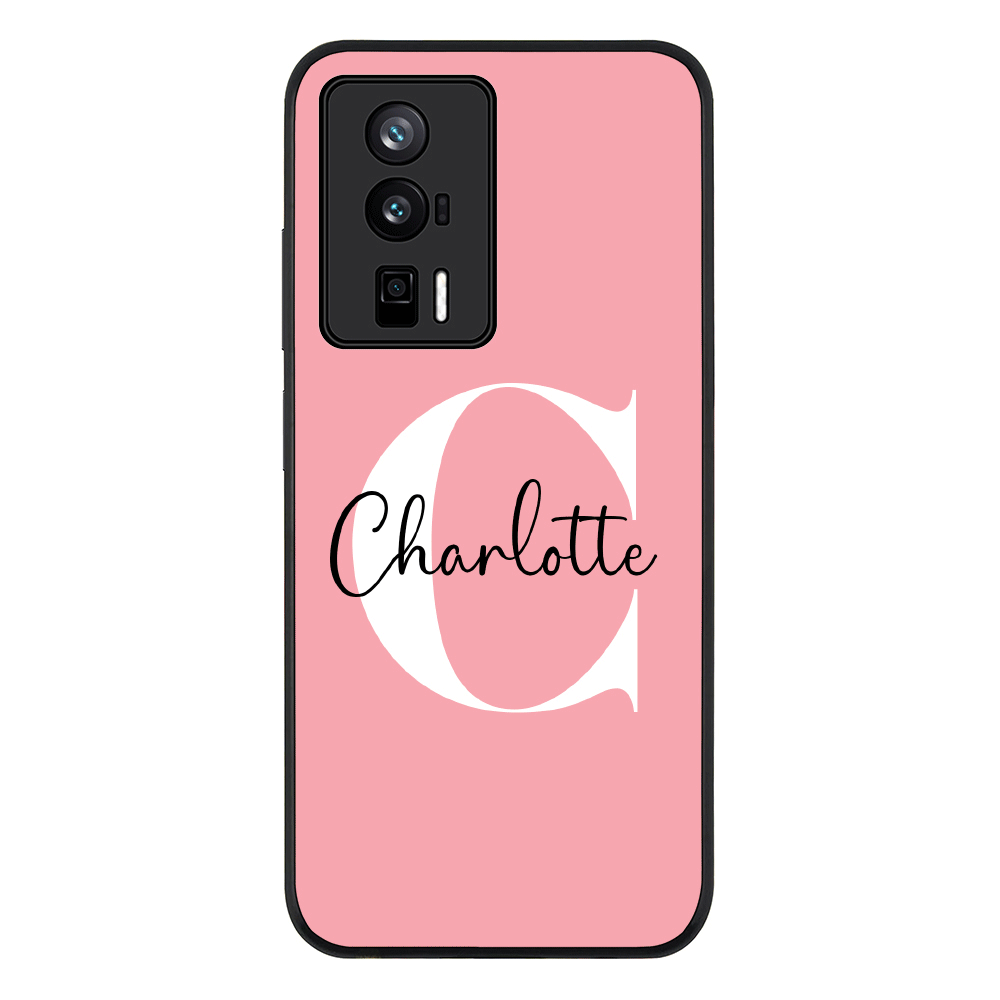 Redmi K60 / Redmi K60 Pro / Rugged Black Custom Monogram Large Initial Name & Letter, Phone Case - Redmi - Stylizedd.com