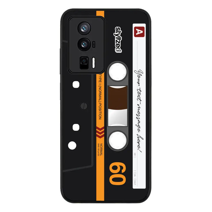 Redmi K60 / Redmi K60 Pro / Rugged Black Custom Retro Cassette Tape Phone Case - Redmi - Stylizedd.com