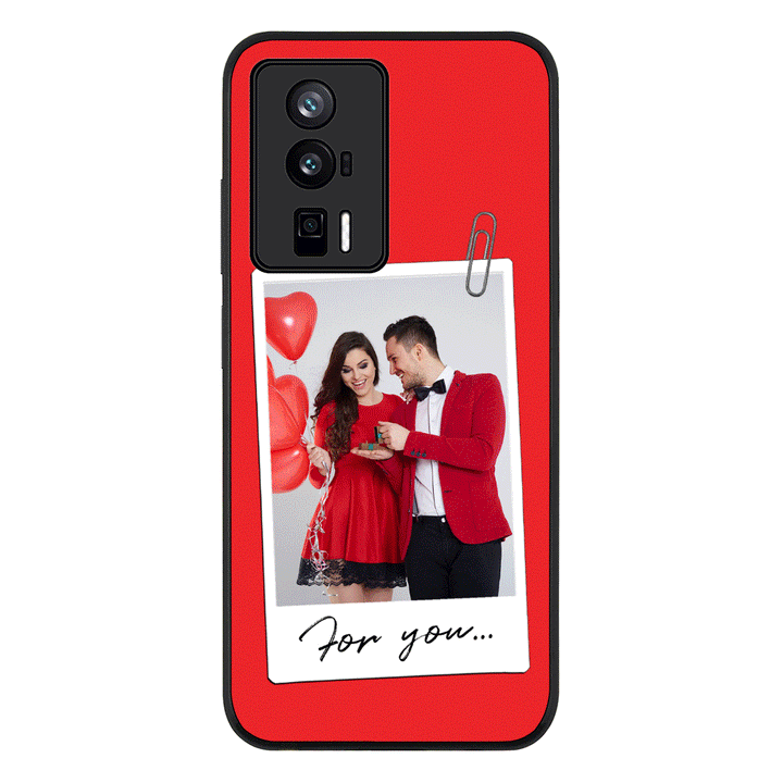Redmi K60 / Redmi K60 Pro / Rugged Black Personalized Polaroid Photo Valentine, Phone Case - Redmi - Stylizedd.com