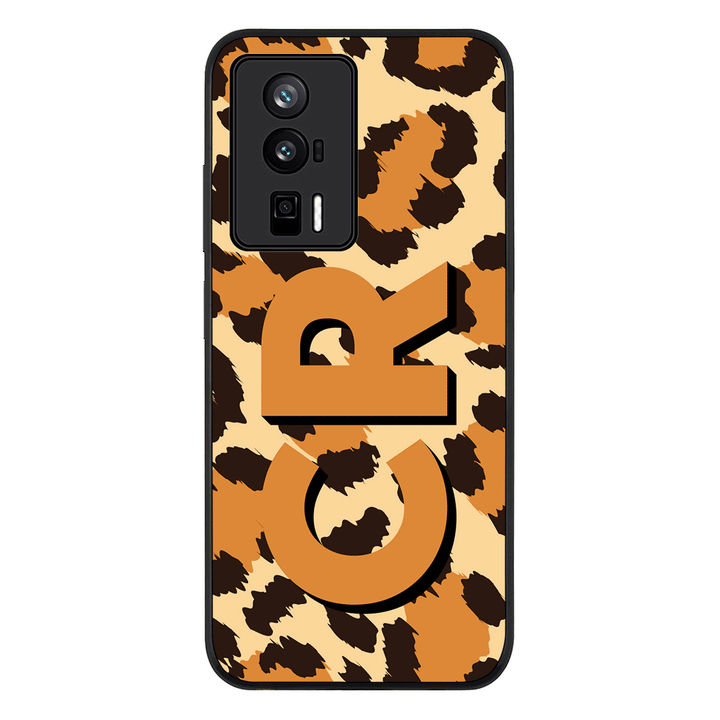 Redmi K60 / Redmi K60 Pro / Rugged Black Custom Monogram 3D Shadow Text Animal Skin Pattern, Phone Case - Redmi - Stylizedd.com