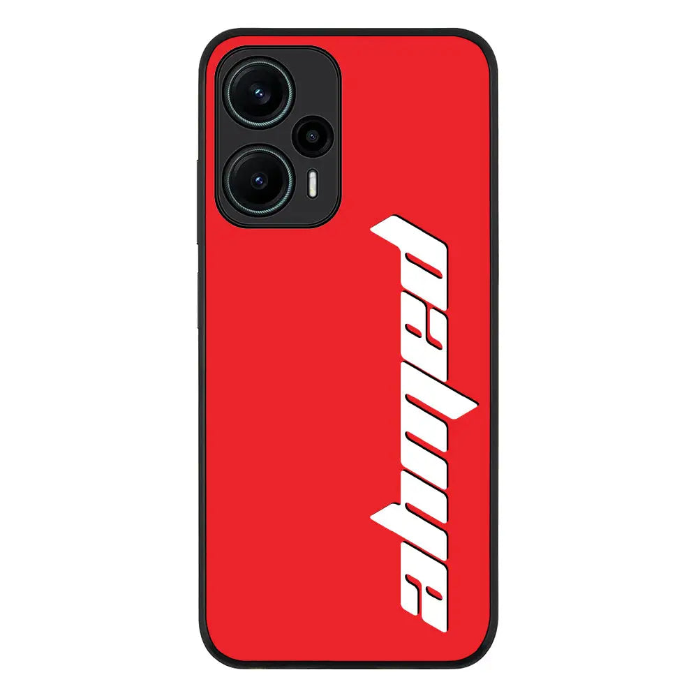 Redmi Note 12 Turbo 5G / Rugged Black Custom Text, Vertical Name Phone Case - Redmi - Stylizedd.com