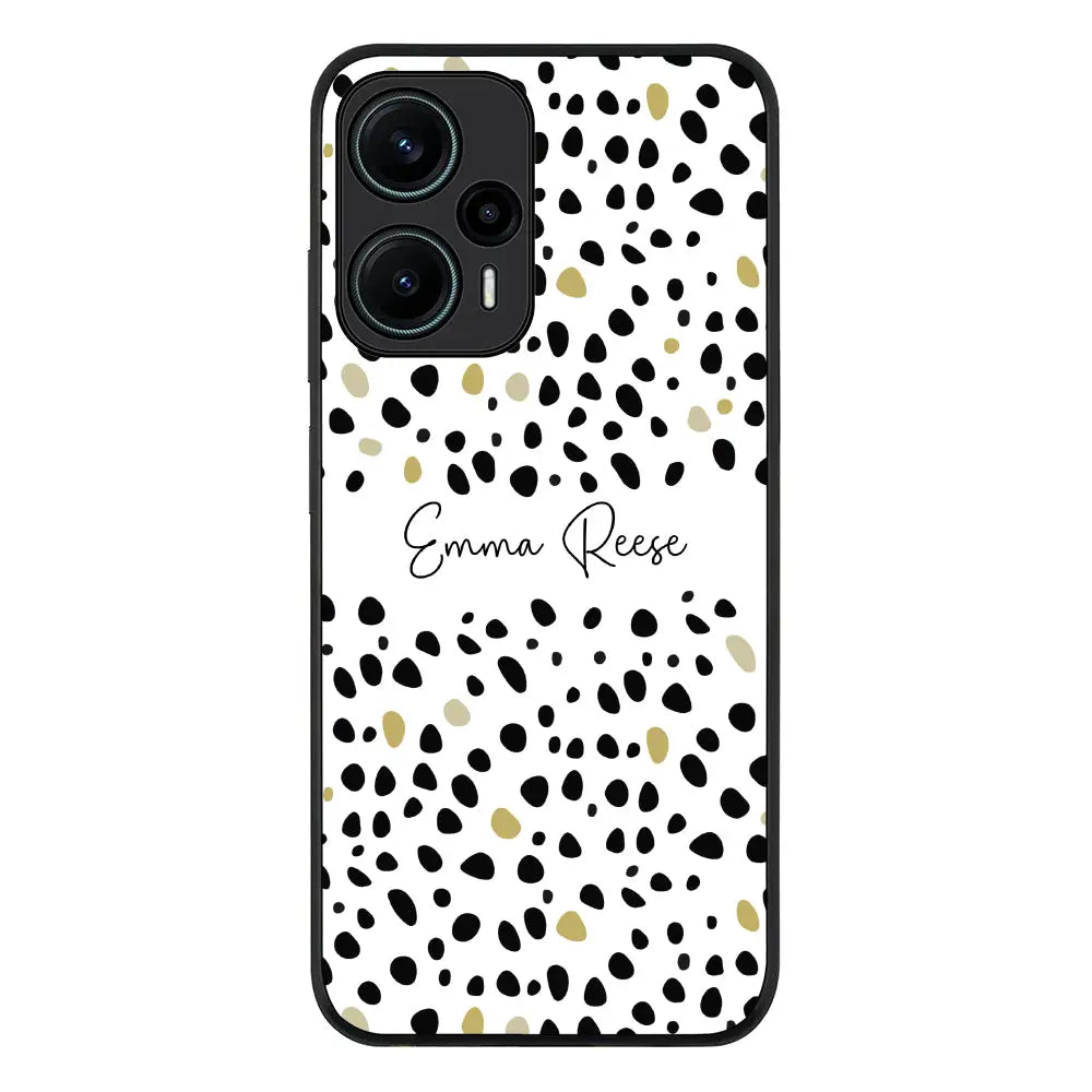 Pebble Multi Color Custom Text My Name Phone Case - Poco - F5 5G / Rugged Black - Stylizedd