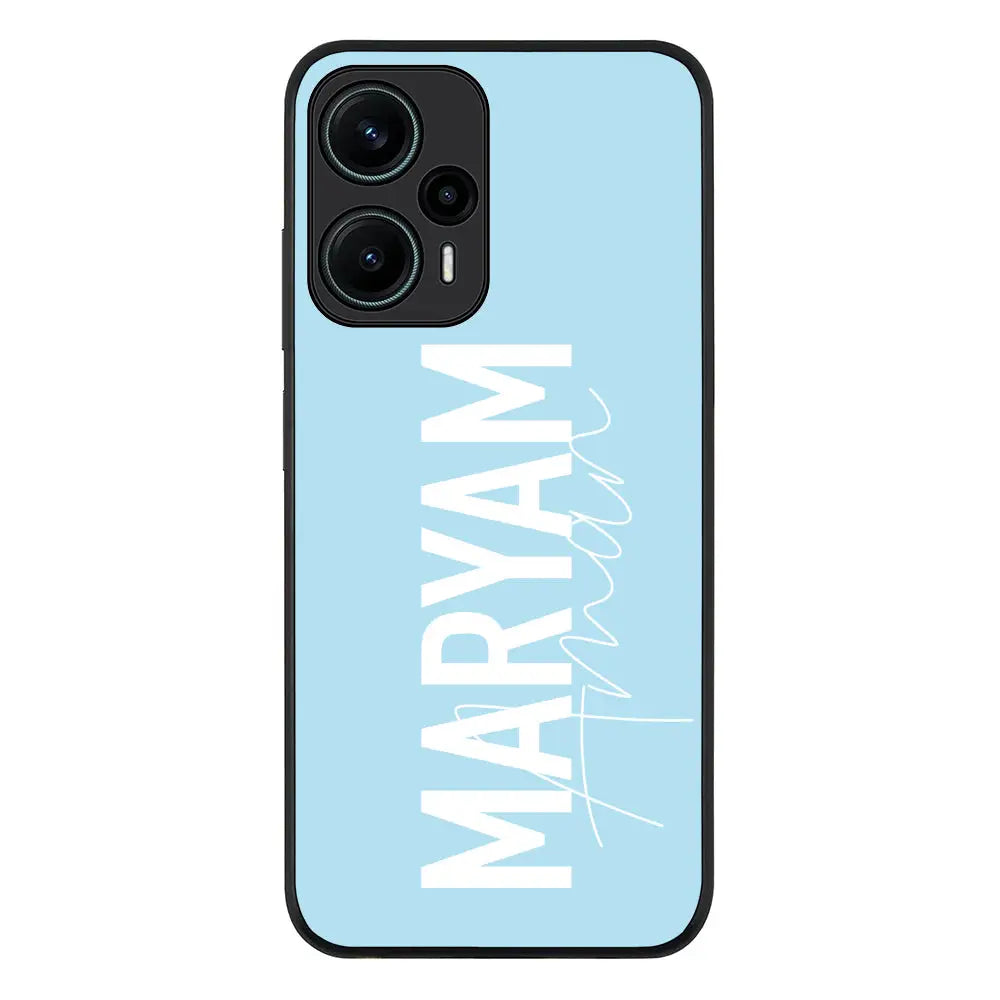 Personalized Name Vertical Phone Case - Poco - F5 5G / Rugged Black - Stylizedd