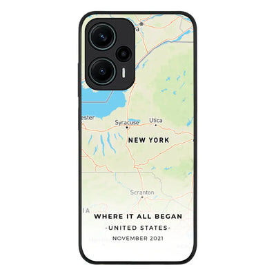 Personalized map Phone Case - Redmi - Note 12 Turbo 5G / Rugged Black - Stylizedd