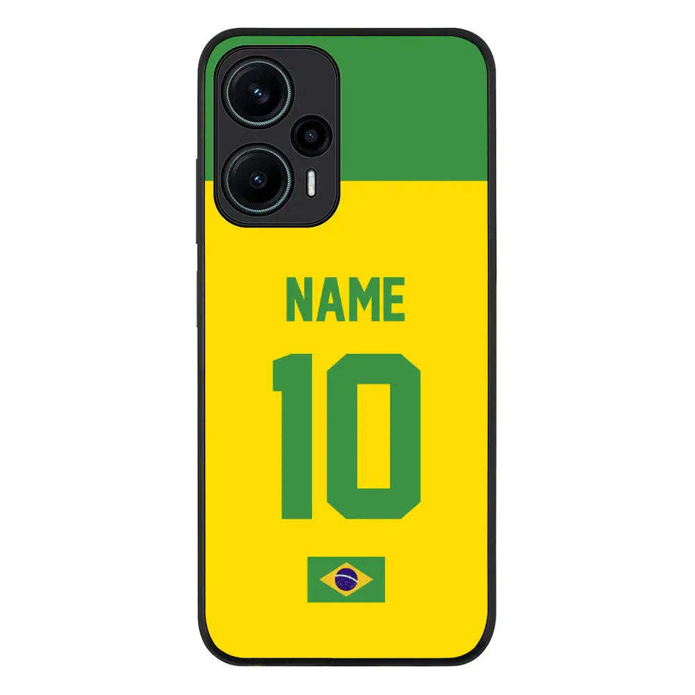 Redmi Note 12 Turbo 5G / Rugged Black Personalized Football Jersey Phone Case Custom Name & Number - Redmi - Stylizedd.com