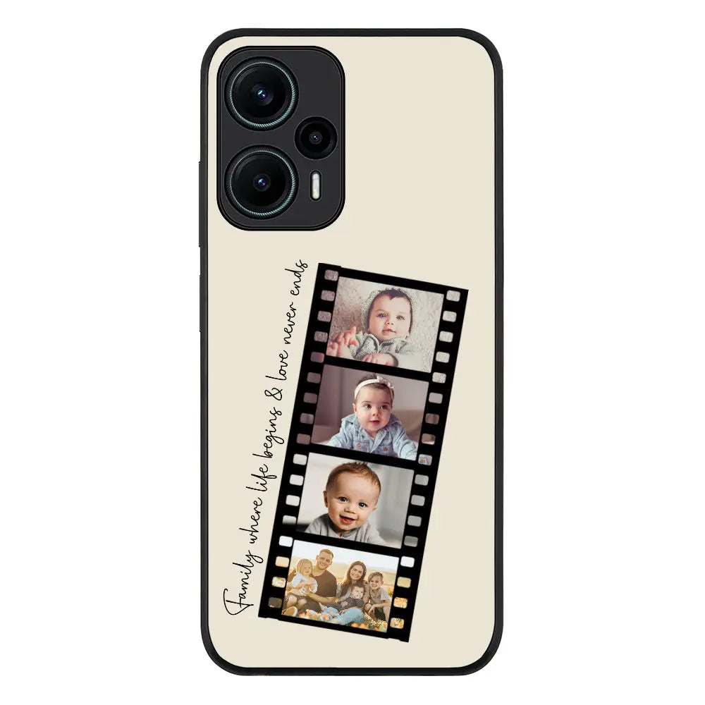 Custom Film Strips Personalised Movie Strip Phone Case - Poco - F5 5G / Rugged Black - Stylizedd