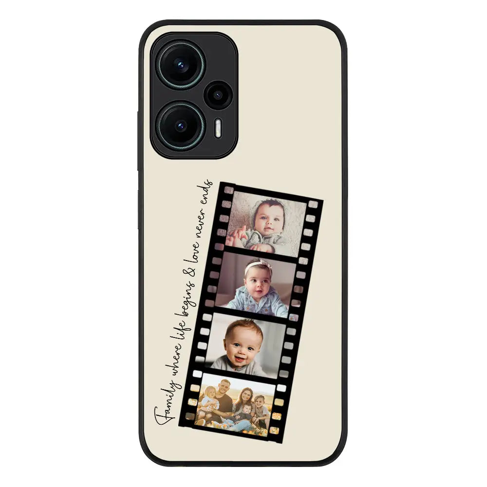 Redmi Note 12 Turbo 5G / Rugged Black Custom Film Strips Personalised Movie Strip, Phone Case - Redmi - Stylizedd.com