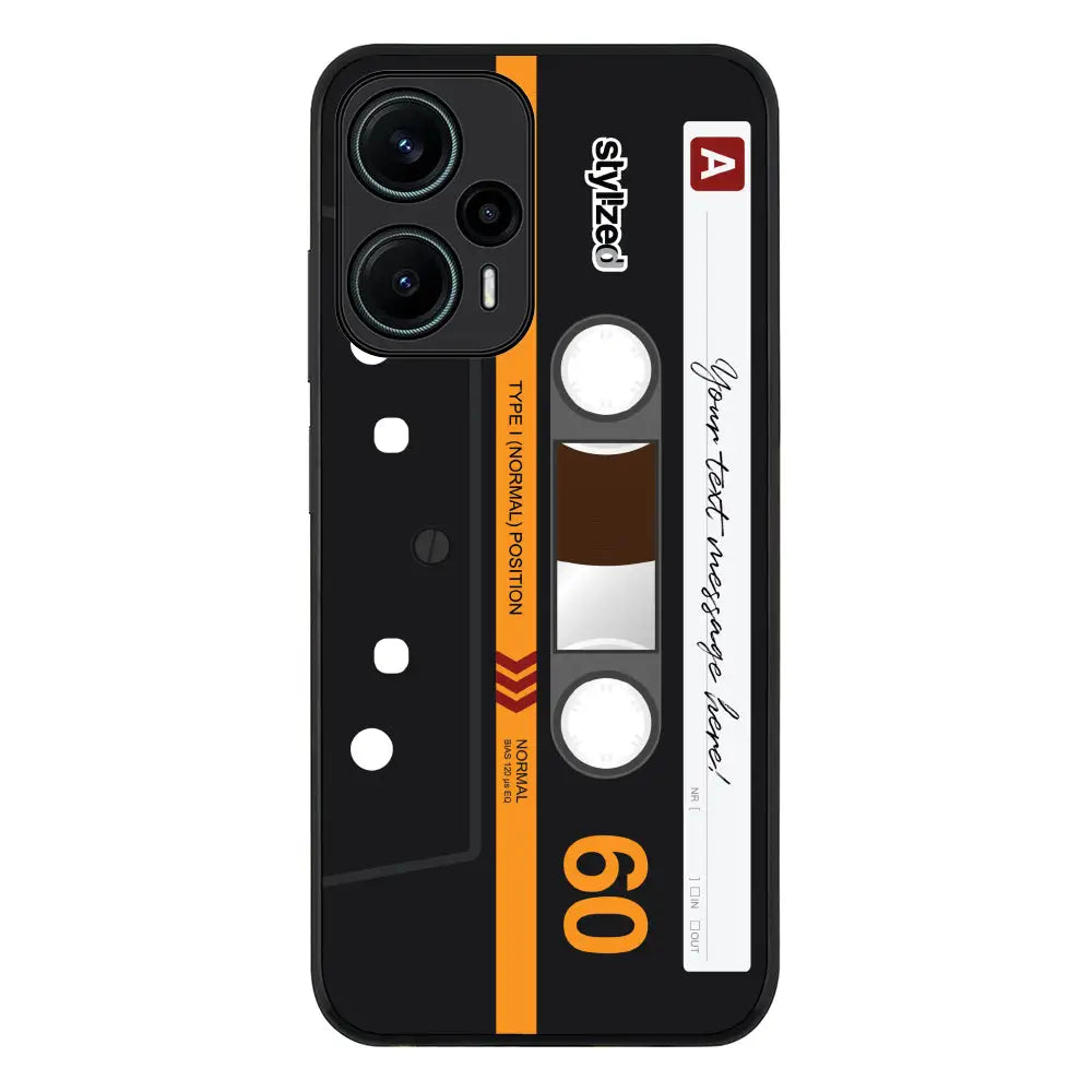 Poco F5 5G / Rugged Black Phone Case Custom Retro Cassette Tape Phone Case - Poco - Stylizedd