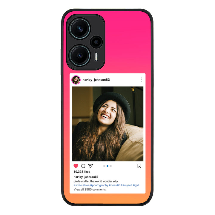 Redmi Note 12 Turbo 5G / Rugged Black Custom Photo Instagram Post Template, Phone Case - Redmi - Stylizedd.com