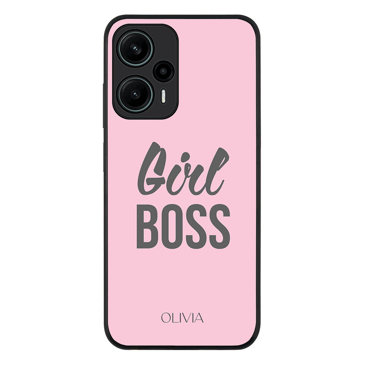 Redmi Note 12 Turbo 5G / Rugged Black Personalized Name Girl Boss, Phone Case - Redmi - Stylizedd.com