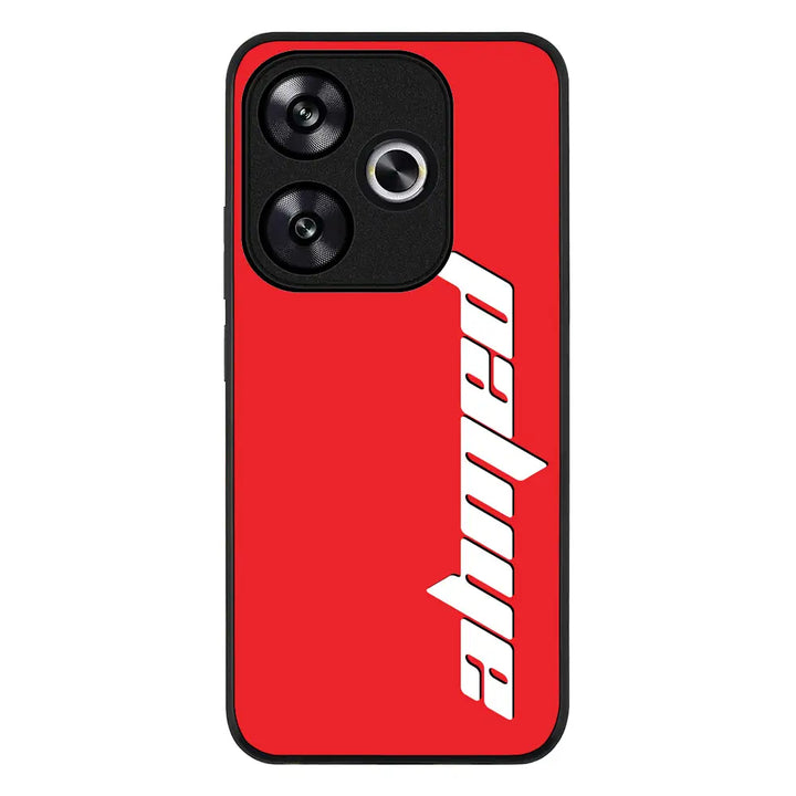 Custom Text Vertical Name Phone Case - Poco - F6 / Rugged Black - Stylizedd