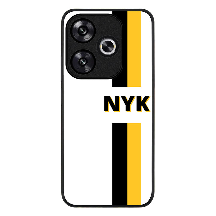 Redmi Turbo 3 / Rugged Black Custom Striped Monogram Phone Case - Redmi - Stylizedd.com