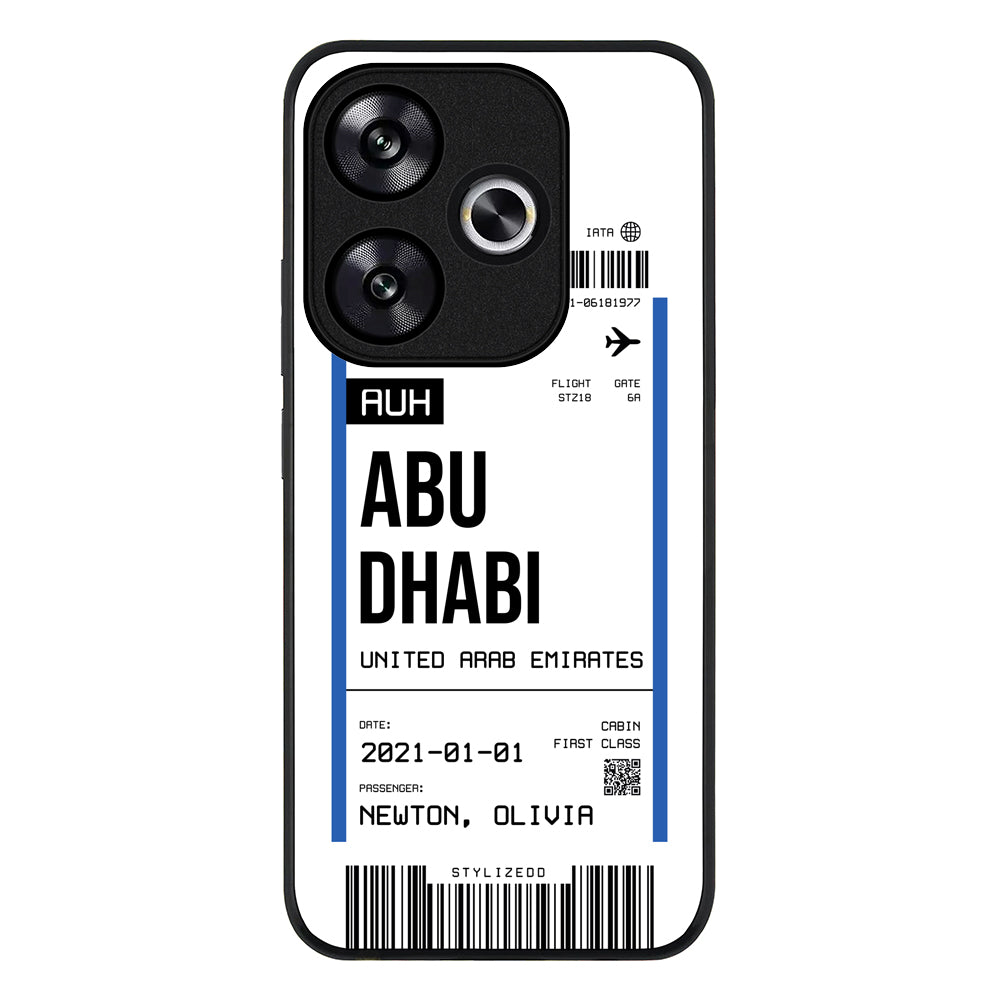 Redmi Turbo 3 / Rugged Black Custom Flight Boarding Pass Ticket Phone Case - Redmi - Stylizedd.com