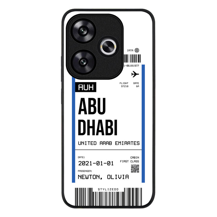 Redmi Turbo 3 / Rugged Black Custom Flight Boarding Pass Ticket Phone Case - Redmi - Stylizedd.com