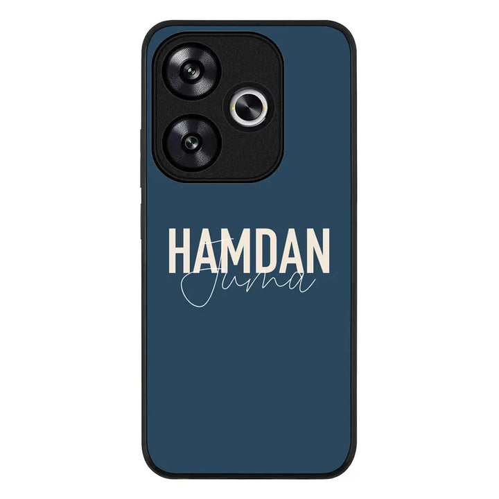 Personalized Name Horizontal Phone Case - Redmi - Turbo 3 / Rugged Black - Stylizedd