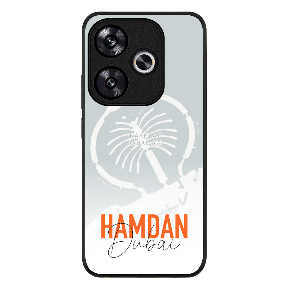 Redmi Turbo 3 / Rugged Black Personalized Location Map & Name, Phone Case - Redmi - Stylizedd.com