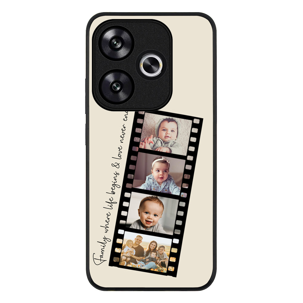 Redmi Turbo 3 / Rugged Black Custom Film Strips Personalised Movie Strip, Phone Case - Redmi - Stylizedd.com