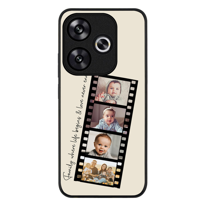 Redmi Turbo 3 / Rugged Black Custom Film Strips Personalised Movie Strip, Phone Case - Redmi - Stylizedd.com