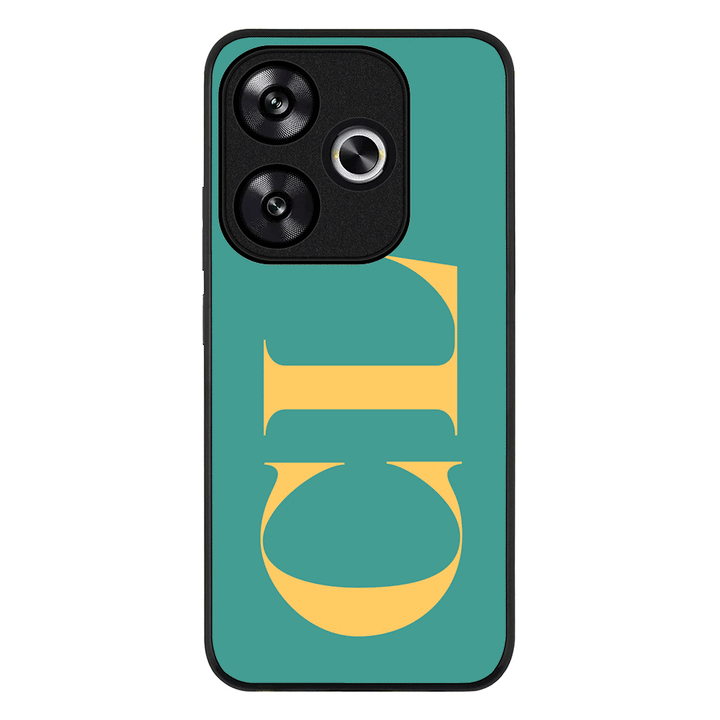 Redmi Turbo 3 / Rugged Black Personalized Monogram Large Initial 3D Shadow Text, Phone Case - Redmi - Stylizedd.com
