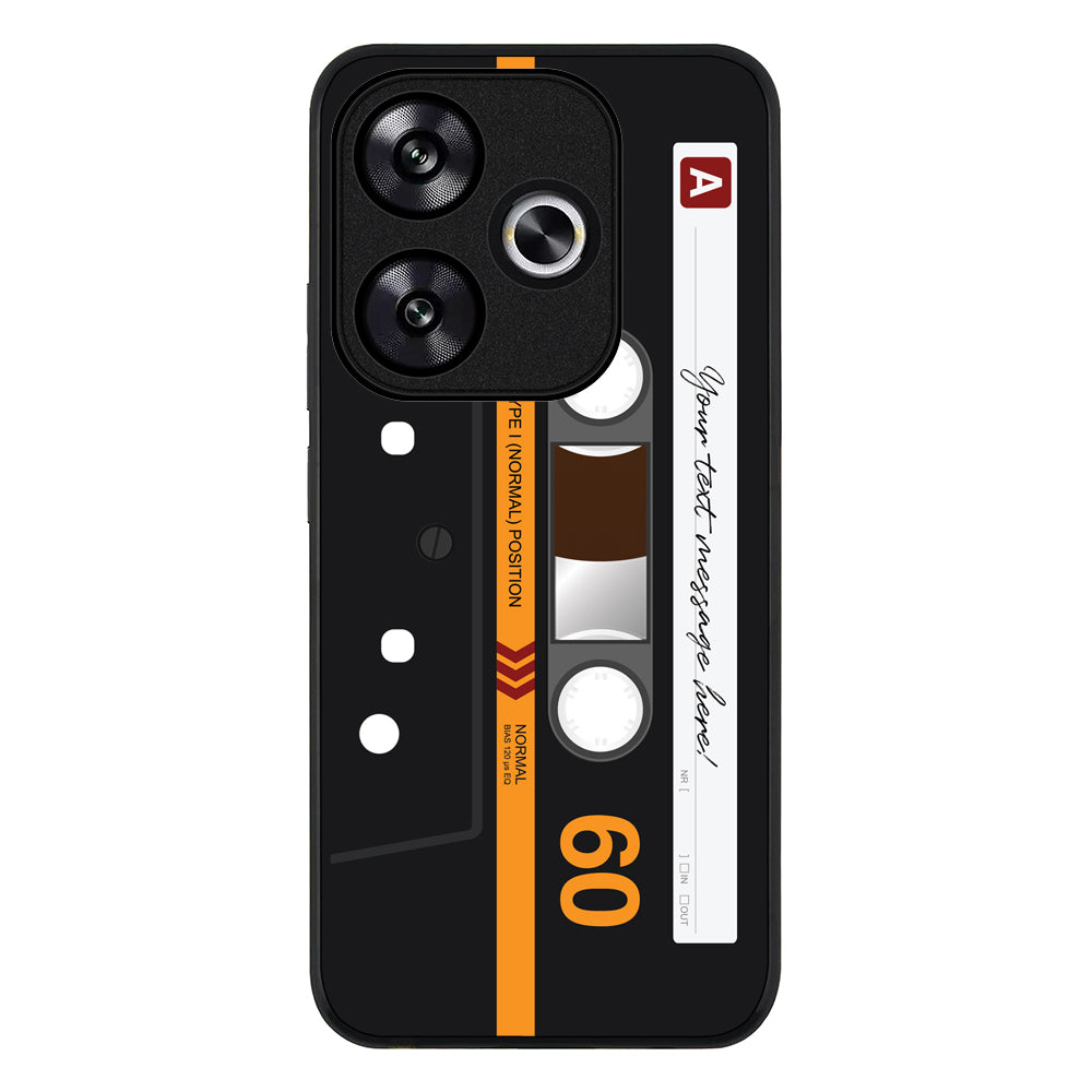 Redmi Turbo 3 / Rugged Black Custom Retro Cassette Tape Phone Case - Redmi - Stylizedd.com