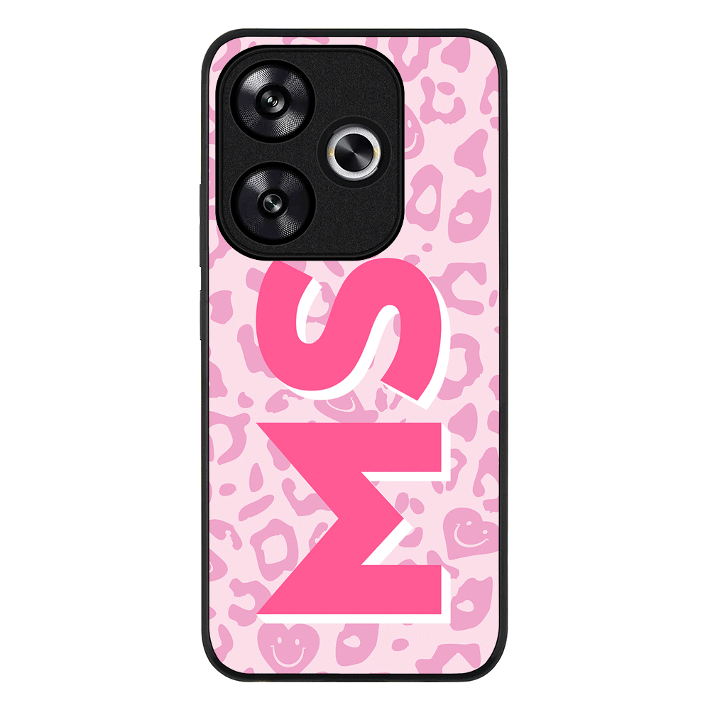Redmi Turbo 3 / Rugged Black Custom Monogram Initial 3D Shadow Text Seamless Pattern, Phone Case - Redmi - Stylizedd.com