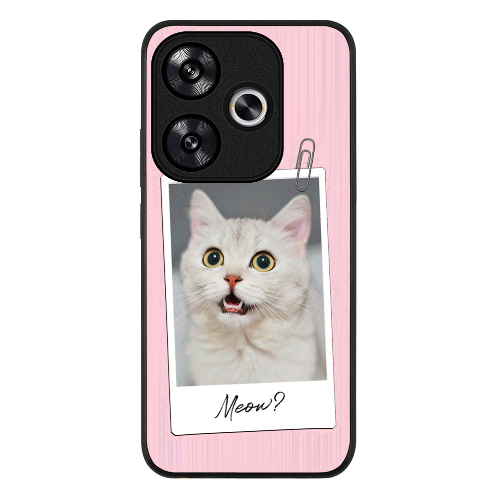 Redmi Turbo 3 / Rugged Black Polaroid Photo Pet Cat, Phone Case - Redmi - Stylizedd.com
