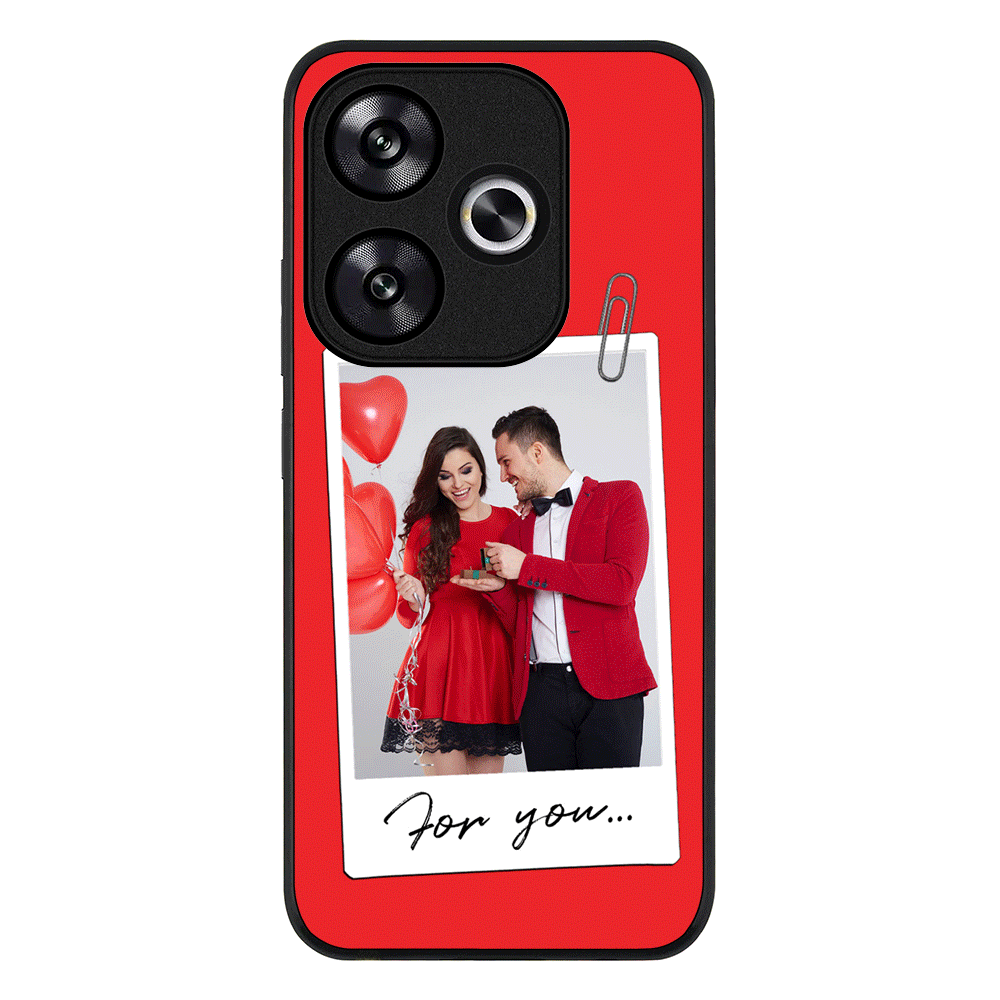 Redmi Turbo 3 / Rugged Black Personalized Polaroid Photo Valentine, Phone Case - Redmi - Stylizedd.com