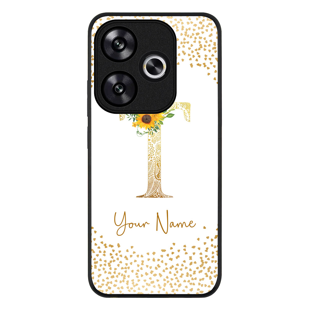 Redmi Turbo 3 / Rugged Black Floral Mandala Initial Phone Case - Redmi - Stylizedd.com