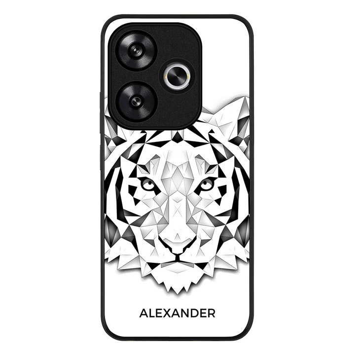 Poco F6 / Rugged Black Personalized Text Low Poly Art Design Animals, Phone Case - Poco - Stylizedd.com