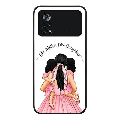 Poco M4 Pro 4G / Rugged Black Phone Case Mother 2 daughters Custom Clipart, Text Phone Case - Poco - Stylizedd