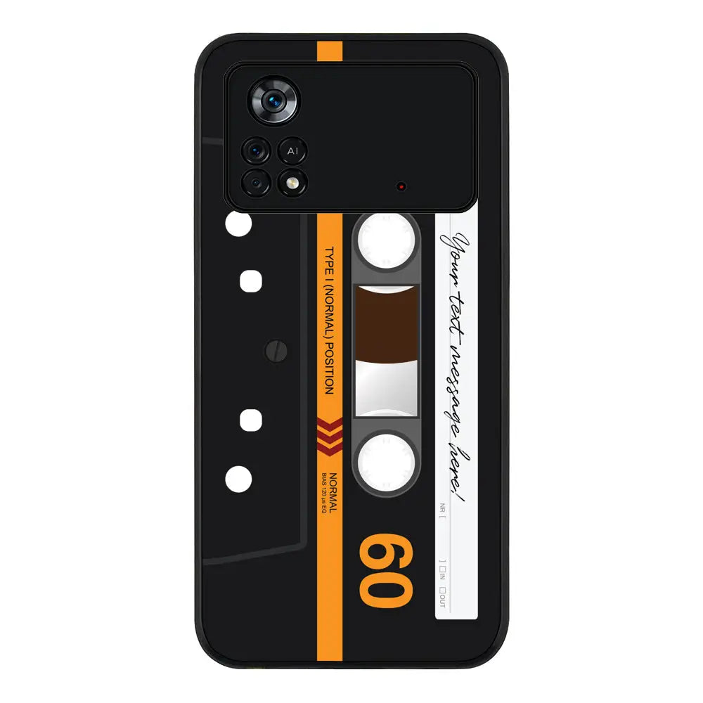 Poco M4 Pro 4G / Rugged Black Phone Case Custom Retro Cassette Tape Phone Case - Poco - Stylizedd