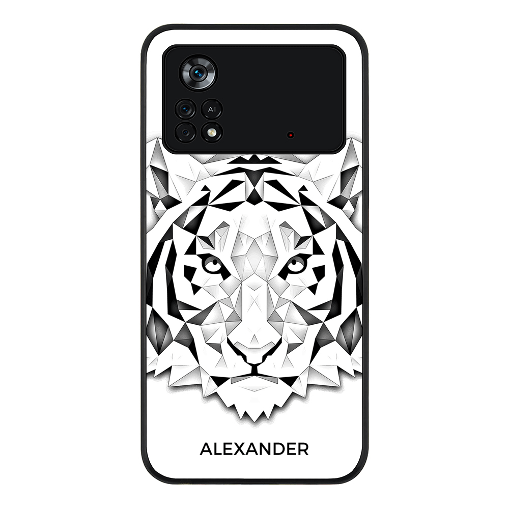 Poco M4 Pro 4G / Rugged Black Personalized Text Low Poly Art Design Animals, Phone Case - Poco - Stylizedd.com